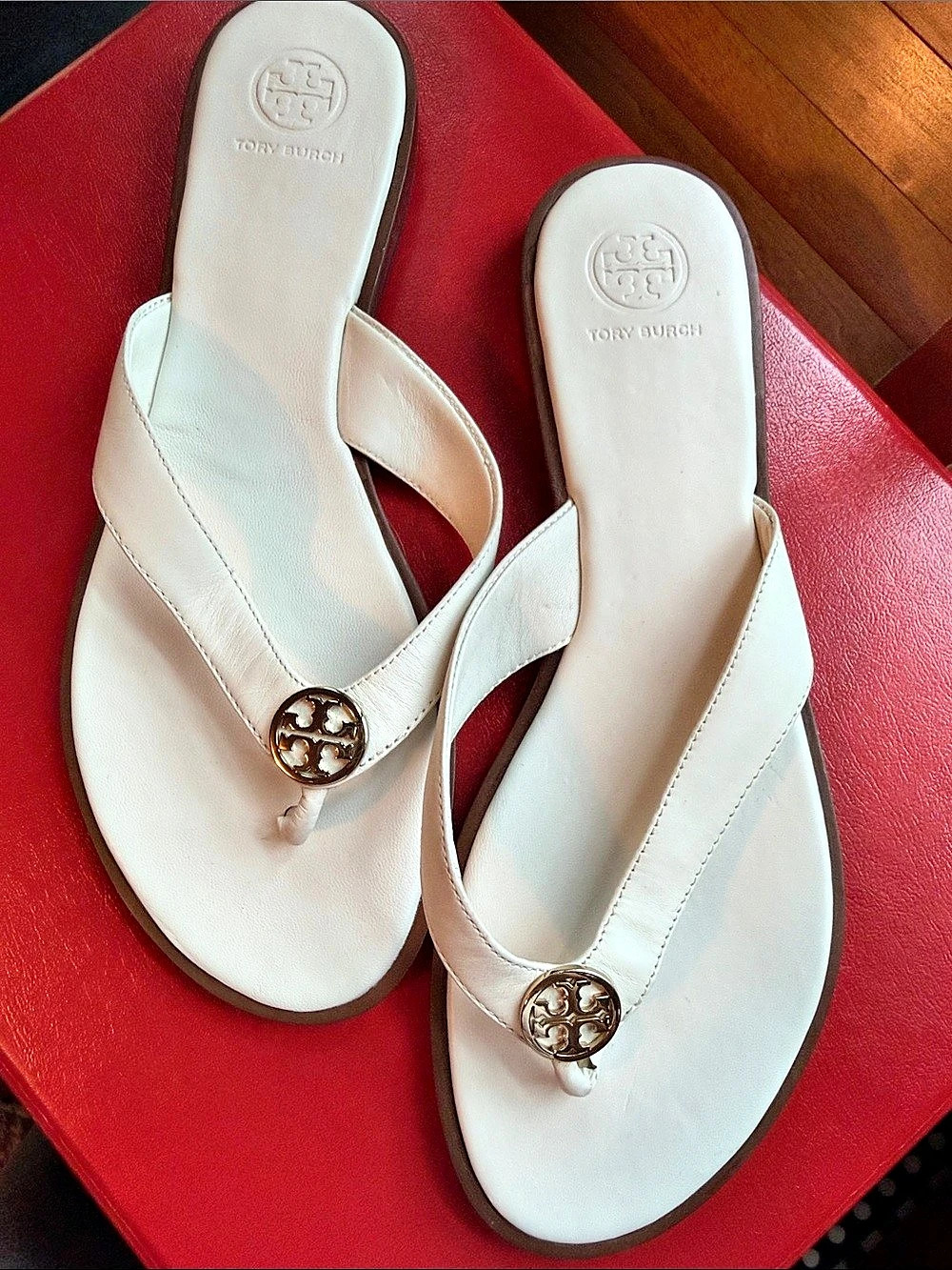 Tory Burch Miller Leather Thong Sandal White